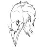 Smoky raven logo, raven head